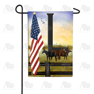 American Country Sunrise Monogram Double Sided Garden Flag