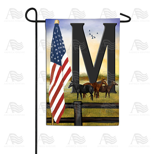 American Country Sunrise Monogram Double Sided Garden Flag