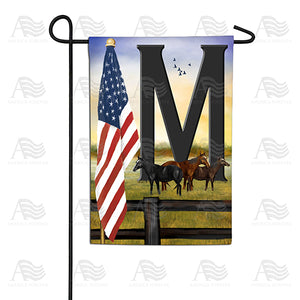 American Country Sunrise Monogram Double Sided Garden Flag