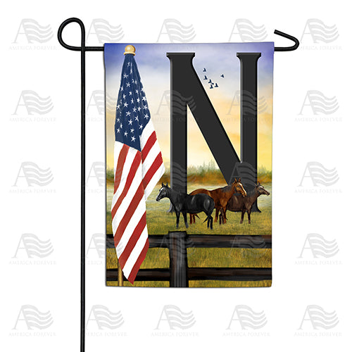 American Country Sunrise Monogram Double Sided Garden Flag