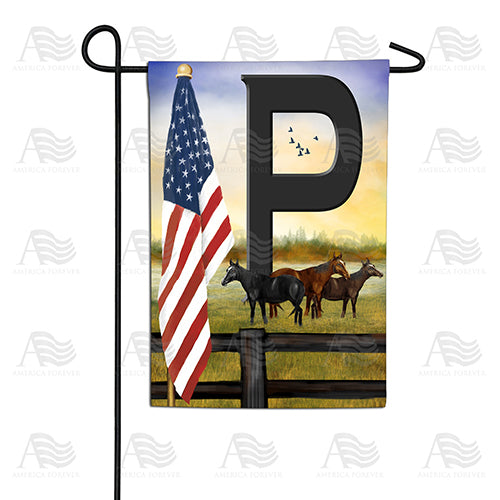 American Country Sunrise Monogram Double Sided Garden Flag