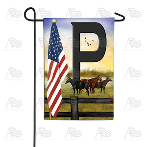 American Country Sunrise Monogram Double Sided Garden Flag