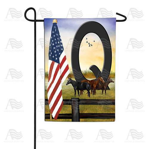 American Country Sunrise Monogram Double Sided Garden Flag