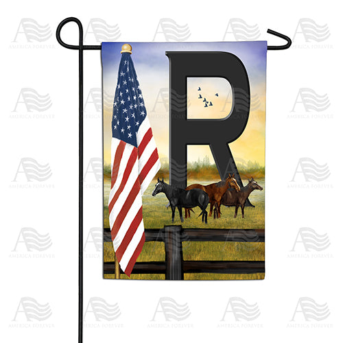 American Country Sunrise Monogram Double Sided Garden Flag