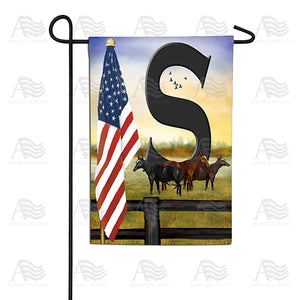 American Country Sunrise Monogram Double Sided Garden Flag