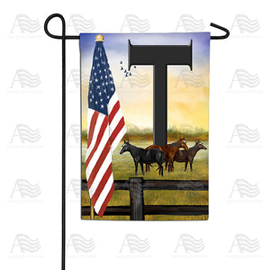 American Country Sunrise Monogram Double Sided Garden Flag