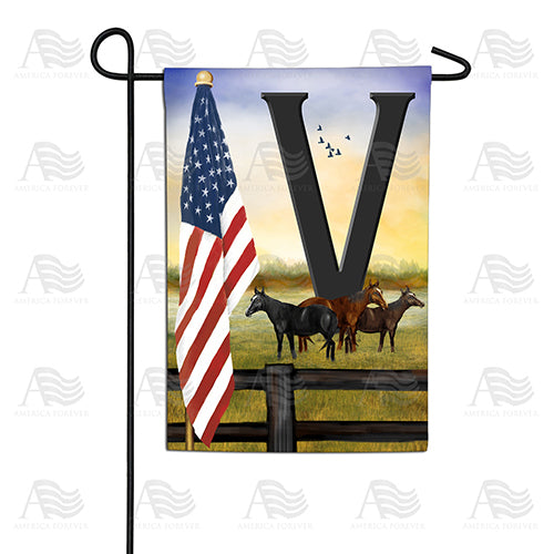 American Country Sunrise Monogram Double Sided Garden Flag