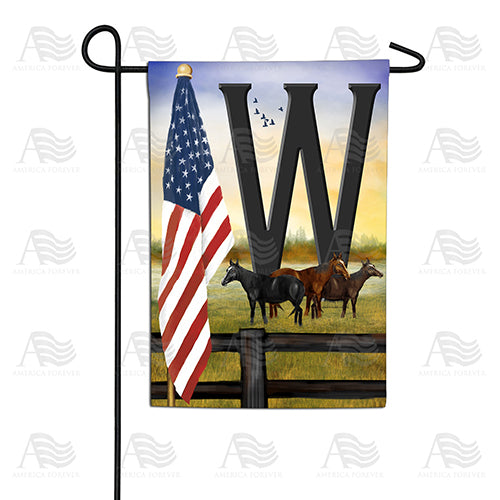 American Country Sunrise Monogram Double Sided Garden Flag