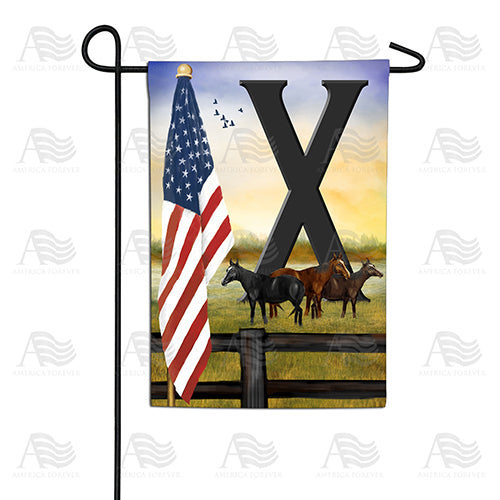 American Country Sunrise Monogram Double Sided Garden Flag