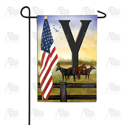 American Country Sunrise Monogram Double Sided Garden Flag