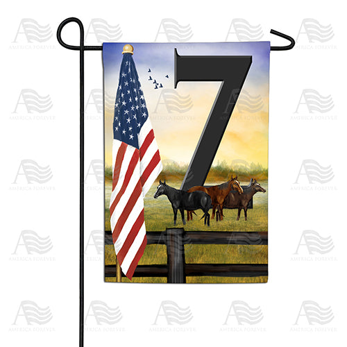 American Country Sunrise Monogram Double Sided Garden Flag