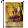 Fall Red Wagon Double Sided Garden Flag