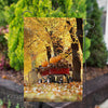 Fall Red Wagon Double Sided Garden Flag