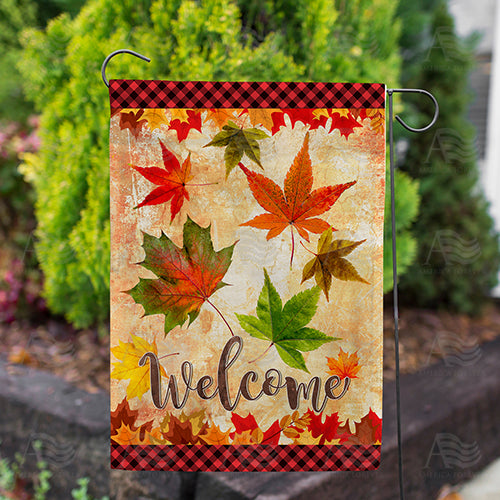 Fall Leaves Welcome Autumn Double Sided Garden Flag
