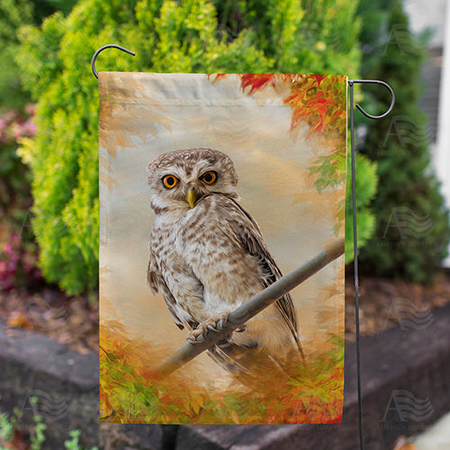 "Owl" See You In The Fall Double Sided Garden Flag