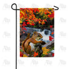 Squirrel At Waterfall Double Sided Garden Flag