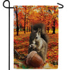 Fall Squirrel Finds Acorn Double Sided Garden Flag
