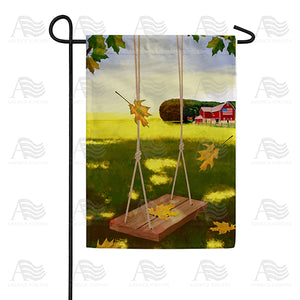 Country Swinging In Fall Double Sided Garden Flag