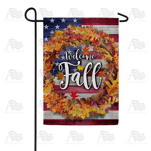 Patriotic Fall Welcome Double Sided Garden Flag