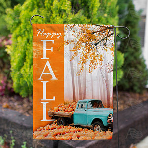 Pumpkin Truck Overload Double Sided Garden Flag
