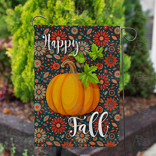 Happy Fall Leaves Double Sided Garden Flag