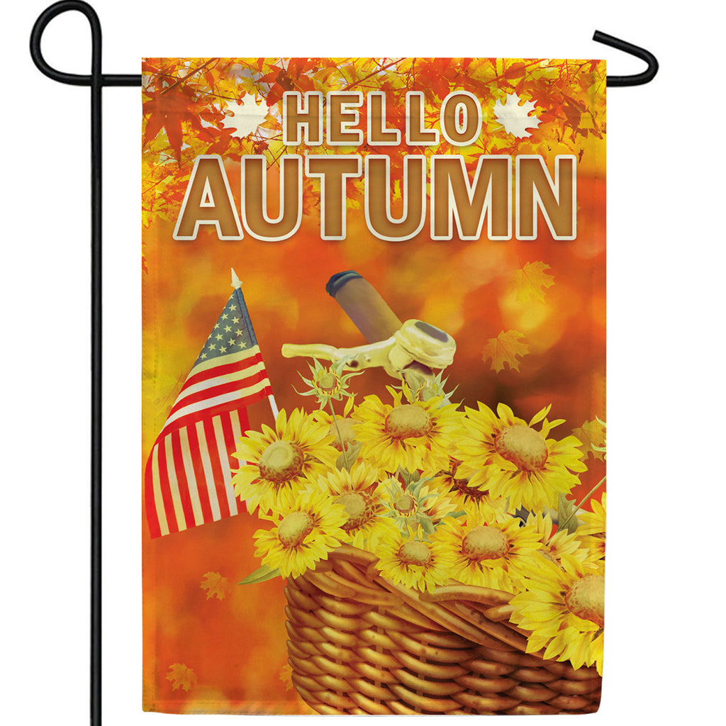 Autumn Flowers Bike Basket Double Sided Garden Flag