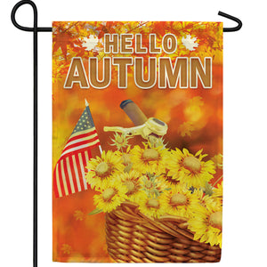 Autumn Flowers Bike Basket Double Sided Garden Flag