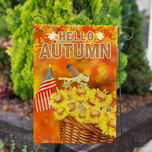 Autumn Flowers Bike Basket Double Sided Garden Flag