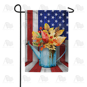 Old Fall Watering Can Double Sided Garden Flag
