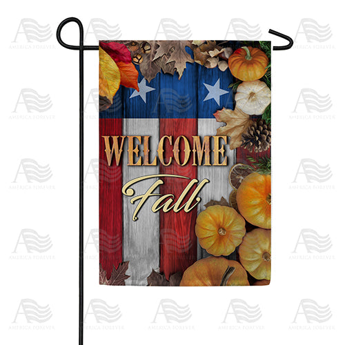 Stars And Stripes Fall Welcome Double Sided Garden Flag