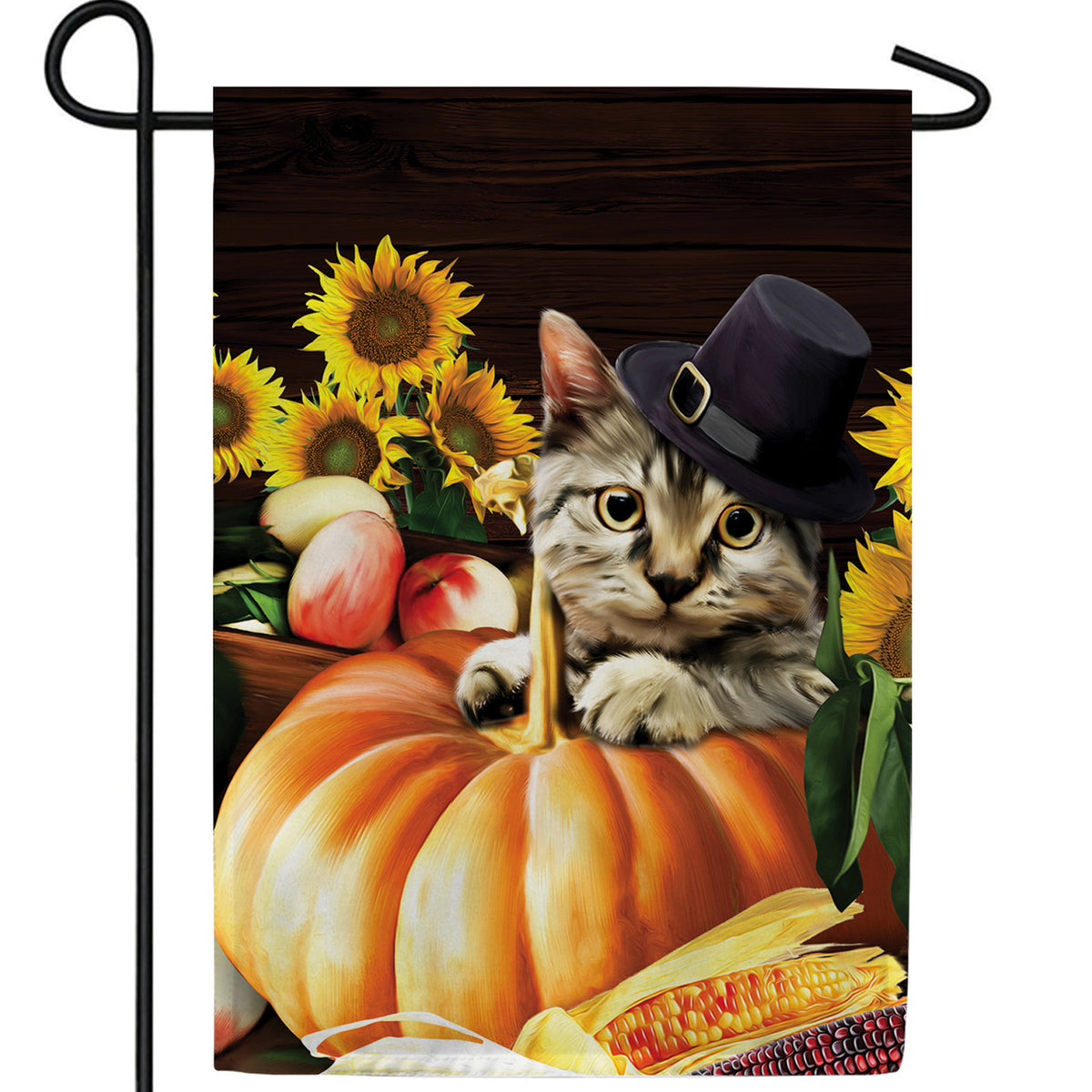 Pilgrim Cat Double Sided Garden Flag