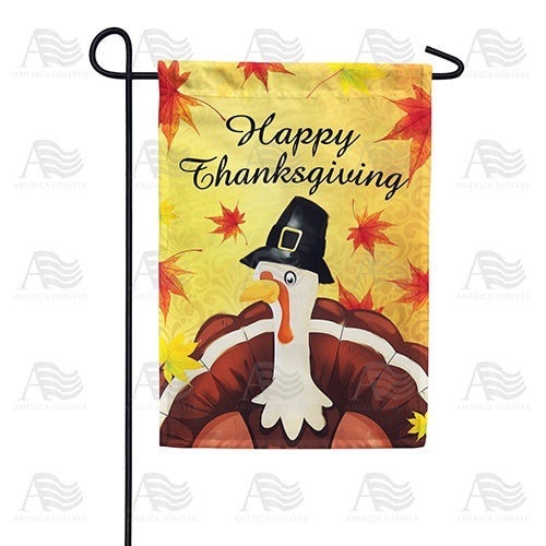 Pilgrim Turkey Thanksgiving Double Sided Garden Flag