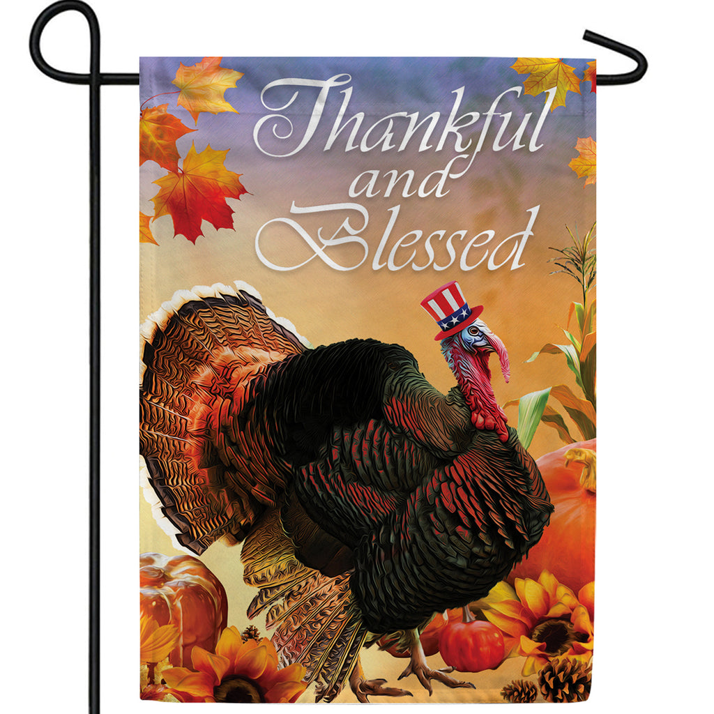 Patriotic Tom Turkey Double Sided Garden Flag