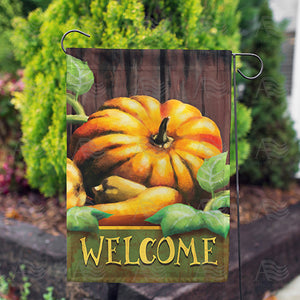 Pumpkin Welcome Double Sided Garden Flag