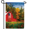 Patriotic Barn In Autumn Double Sided Garden Flag