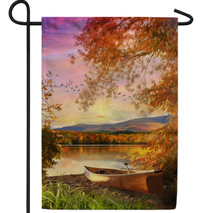 End Of Perfect Fall Day Double Sided Garden Flag