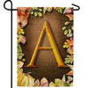 Pumpkins & Leaves Monogram Double Sided Garden Flag