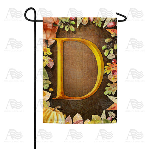 Pumpkins & Leaves Monogram Double Sided Garden Flag