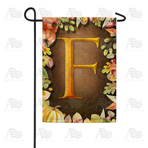 Pumpkins & Leaves Monogram Double Sided Garden Flag