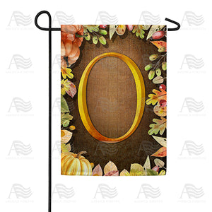 Pumpkins & Leaves Monogram Double Sided Garden Flag