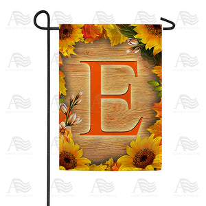 Autumn Sunflowers Monogram Double Sided Garden Flag