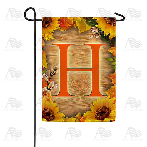 Autumn Sunflowers Monogram Double Sided Garden Flag