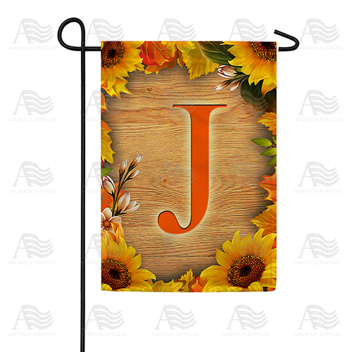 Autumn Sunflowers Monogram Double Sided Garden Flag