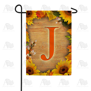 Autumn Sunflowers Monogram Double Sided Garden Flag