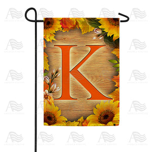 Autumn Sunflowers Monogram Double Sided Garden Flag