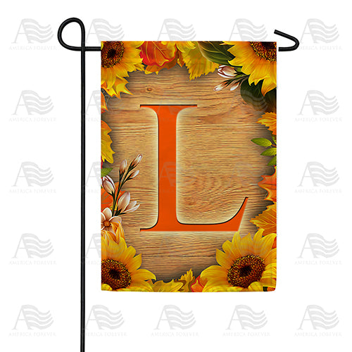Autumn Sunflowers Monogram Double Sided Garden Flag