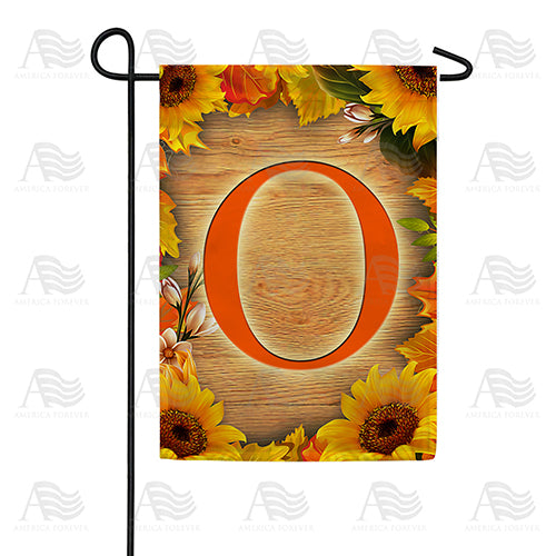 Autumn Sunflowers Monogram Double Sided Garden Flag