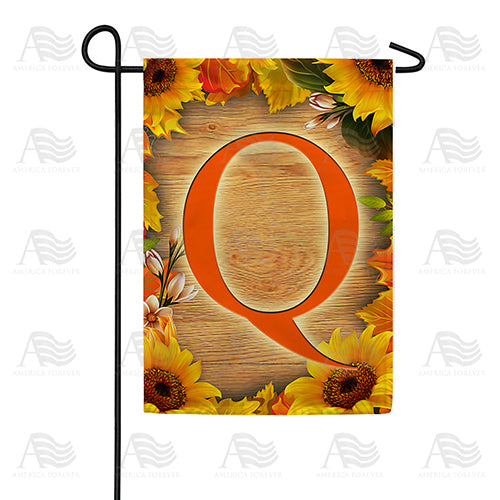 Autumn Sunflowers Monogram Double Sided Garden Flag