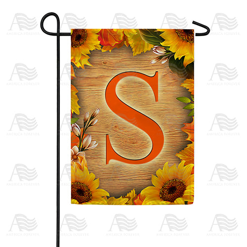 Autumn Sunflowers Monogram Double Sided Garden Flag