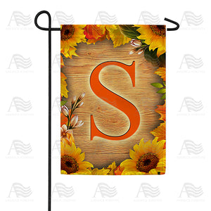 Autumn Sunflowers Monogram Double Sided Garden Flag